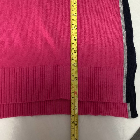 JC Penney Barbie Pink Cotton Wool Blend Pullover Sweater Stripes Sz Large Flawed - Picture 9 of 13